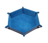 LILIYUAN Dice Tray Pu Leather Dice Trays, Folding Hexagon Dice Holder Tray for Dice Games