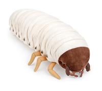 lilizzhoumax Larva Insect Plush Toy 35cm, White Grub Stuffed Animal, Cute Bug Caterpillar Soft Cuddly Toy Pillow, Whimsical Room Decor Novelty Birthday for Kids Boys Girls Bug Lovers