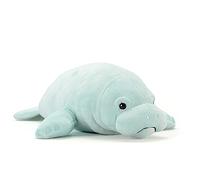lilizzhoumax Manatee Plush Toy Realistic Stuffed Animal Cute Super Soft Cuddly Funny Sea Creatures Toy Pillow Home Decoration Birthday Gift for Kids Boys Girls Blue Age 4 5 6 7 8 16in