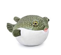 lilizzhoumax Pufferfish Plush Toy 8 Inch Soft Cuddly Blowfish Stuffed Animal Cute Squishy Round Plump Sea Fish Plushie Kids Birthday Gift Boys and Girls Nursery Bedroom Decor Green