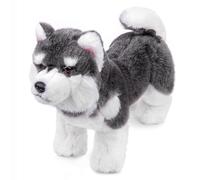 lilizzhoumax Simulation Alaskan Dog Plush Toy 28cm/11” Realistic Stuffed Animal Wild Alaskan Dog Puppy Stuffed Animals Cute Dog Plush Toy Soft Plush Home Decoration Toys, Gift for Boys and Kids