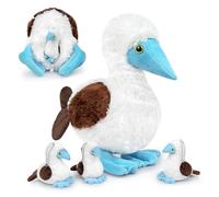 lilizzhoumax Simulation Blue Footed Booby Plush Toy 3pcs Super Soft and Cute Bird Blue Footed Booby Stuffed Animal Toys Fun Kids Gift Birthday Home Decor 13.77inch