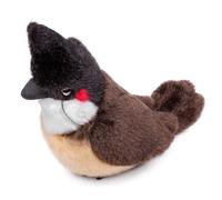 lilizzhoumax Simulation Red-eared Bulbul Plush Toy 16cm/6”, Cute Realistic Stuffed Animal Wild Bird Plush Toy Super Soft Red-cheeked Bulbul Plush Home Decoration Toys Gift for Kids bird collection