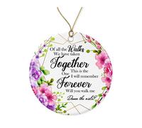 LillaGifts Will You Walk Me Down The Aisle Christmas Ornament Gift - Ceramic Holiday Decoration Present Porcelain 3'' Flat with Gold Ribbon Free Box Both Sides, White
