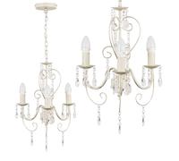 Lille 3 Way White Ceiling Light Chandelier ValueLights White One Size