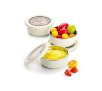 Lille Home Salad Dressing Container, Stainless Steel Sauce Pot with Lid | Leakproof, 7.4oz/220ml, 3 Pack Snack Storage, Dipping Sauce Cups Great for Spices, Dressing & Food Storage On-the-go