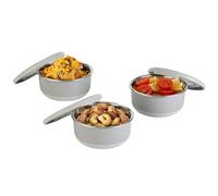 Lille Home Salad Dressing Container, Stainless Steel Sauce Pot with Lid | Leakproof, 7.4oz/220ml, 3 Pack Snack Storage, Dipping Sauce Cups Great for Spices, Dressing & Food Storage On-the-go