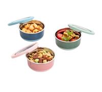 Lille Home Salad Dressing Container, Stainless Steel Sauce Pot with Lid | Leakproof, 7.4oz/220ml, 3 Pack Snack Storage, Dipping Sauce Cups Great for Spices, Dressing & Food Storage On-the-go