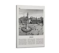 Lille Print Black And White, Lille Wall Art, Lille Poster, Lille Photo, Lille Wall Décor, Lile, France, Hauts-de-France Poster Decorative Painting Canvas Wall Posters And Art Picture Print Modern Fami