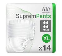 LILLE SupremPants Incontinence Pads, Fast Absorbing Disposable Briefs for Men and Women, Maxi, Heavy Absorption, Size X-Large, Super, 1750ml, Pack of 14