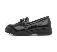 Lilley Girls Black Double Heart Patent Loafer Shoe - Size 2 UK - Black