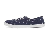 Lilley Womens Navy Daisy Print Slip On Canvas Shoe - Size 7 UK - Blue