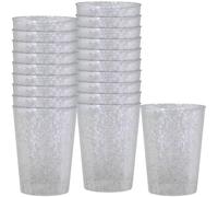 Lillian Collection Plastic Tumbler- 10oz (296ml) | Silver Glitter | Pack of 20