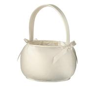 Lillian Rose FB406 Ivory Petite Satin Flower Girl Basket, Polyester