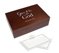 Lillian Rose Give It to God Box with 30 Prayer Cards, 4.25", Brown