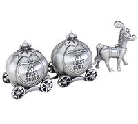 Lillian Rose Keepsake Pewter Tooth and Curl Box, Fairytale Coach, 2" x 5"