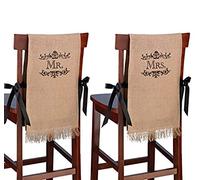 Lillian Rose Mr. and Mrs. Burlap Chair Covers, 40 by 12-Inch