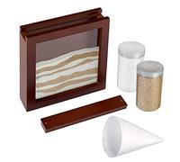 Lillian Rose W Espresso Finished Unity Ceremony Set with 2 Containers of Colored Sand, 1.75", Brown