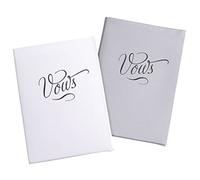 Lillian Rose Wedding Ceremony Silver Satin Vows Books, White