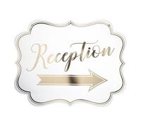 Lillian Rose White & Gold Arrow Reception Sign