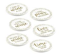 Lillian Rose White & Gold Set of 36 Wine Coasters