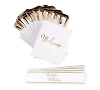 Lillian Rose White Gold Wedding Welcome Bags with Bottle Wraps Set, 9"x75"