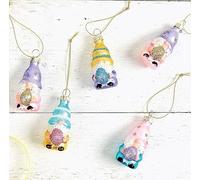 Lillian Vernon Easter Gnome Glass Ornaments - Set of 12, 3 of Each Color, Hand Blown, Mini Gnome Tree Decorations, Festive Home Decor,