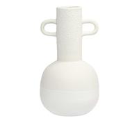 Lilliana Minimalist Bottle Vase, White Ceramic Vase with Slim Neck and Two Handles, Modern Sculptural Statement Piece for Living Room Bedroom, Clean Lines Contemporary Home Decor for Minimalist Interi