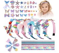 lillimasy Headband Making Kit for Girls - DIY Craft Kits for Kids Ages 4-8 to Create Hair Accessories, Birthday Gifts for Girls Age 4 5 6 7 Year Old, Fun Kids Craft Set - Make Your Own Headband