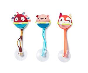 Lilliputiens, 3 Floating Bath Balls with Suction Cups, From 3 Months | 3 Floating Bath Balls, Each with a Suction Cup for the Bath Wall, Quick-Drying Water-Play Toys