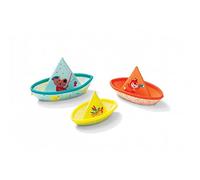 Lilliputiens 86772 3 Floating Boats-Interactive and Educational Neoprene Toy-Guaranteed Fun with César, Alice, and The Kingfisher-Ideal for Bath Time-from 6 Months-86772, Multicolor