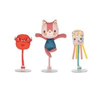 Lilliputiens - 3 Floating Bath Characters - With Suction Cup - Jeanne the Cat and Her Friends - Floating Bath Toys - Early Learning & Water Play - Multicolor - From 3 Months - 83582