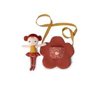 LILLIPUTIENS, Adèle, Flower Handbag with Doll, From 18 Months | Doll Fits in the front pocket for imaginative, Creative Play, Polyester and Cotton Bag