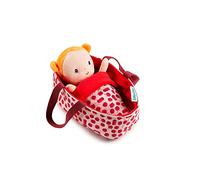 Lilliputiens - Baby Agathe with Carrycot - Fabric Baby Doll with Accessories - Stimulates Fine Motor Skills, Empathy, and Imagination -Realistic 22cm Educational Doll for Children from 12 Months-83133