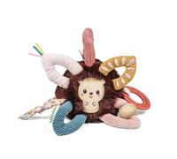 Lilliputiens - Baby Sensory Activity Ball with Rattle and Fabric Rings - Silicone Teething Ring - Léon the Hedgehog - Early Learning Toy from 6 Months - Stimulates Sight and Touch - 17 cm - 83631