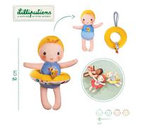 LILLIPUTIENS - Gaspard Bath Doll with Duck Ring - Interactive Bath Toy with Removable Ring - Ideal for Bath Time - Stimulates Imagination - Quick Drying - From 9 Months - 83423