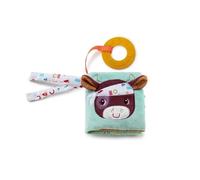 LILLIPUTIENS, Farm Soft Picture Book with Teether, From 6 Months | Silicone Teething Ring, Crinkle Sound and Hanging Ties, Compact 10 x 3 x 10 cm Sensory Baby Book