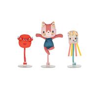 Lilliputiens - 3 Floating Bath Characters - With Suction Cup - Jeanne the Cat and Her Friends - Floating Bath Toys - Early Learning & Water Play - Multicolor - From 3 Months - 83582