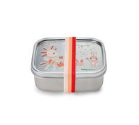 LILLIPUTIENS - Happy Lena Lunch Box - Stainless Steel Lunch Box with Secure Elastic Lid - Keeps Meals Fresh - Perfect for School, Outings, and Picnics - From 2 Years - 84468