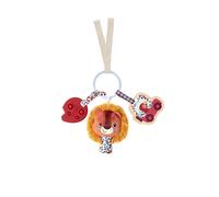 Lilliputiens, Jack Baby Activity Keyring Rattle, From 3 Months | Ring with Lion Rattle, Silicone Pop-It Leaf and Wooden Car with Mirror, For Sensory Discovery and a Newborn Gift