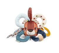 Lilliputiens - Baby Sensory Activity Ball with Rattle and Fabric Rings - Silicone Teething Ring - Jack the Lion - Early Learning Toy from 6 Months - Stimulates Sight and Touch - 16 cm - 83632