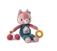 LILLIPUTIENS - Jeanne the Cat activity soft toy - Interactive rattle for babies with mirror, silicone teething ring, bell and paper noise - Stimulates the senses and motor skills - From 9 months