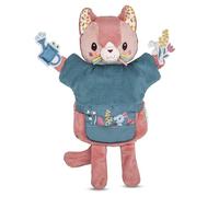 Lilliputiens, Jeanne the Cat, Hand Puppet, From 2 Years | Gardener with flower, Watering Can and Apron for storytelling, Recycled Polyester, Machine Washable at 30°C