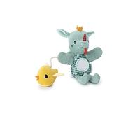 LILLIPUTIENS, Joe Activity Hand Puppet with Mirror, From 6 Months | Dragon Soft-Toy Puppet with Hanging Bird, Bell Sound in the Head and Tummy Mirror for Reflection Play