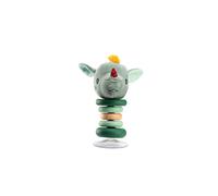 LILLIPUTIENS - Suction Cup Rattle Joe the Dragon - Interactive Baby Toy with Bell, Wooden Rings, and Fabric Head - Stimulates Fine Motor Skills, Sight, and Hearing - From 6 Months - 83402