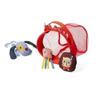 Lilliputiens, Jules and Friends Bath Fishing Net Game, From 12 Months | Catch 3 Floating Characters with the Crab Net, Quick-Drying for Bath or Pool and Encourages Hand-Eye Coordination