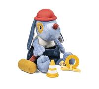 Lilliputiens, Jules Little Builder Baby Activity Toy, From 9 Months | Dog Soft Toy with 3 Accessories, Silicone Teether, Mirror, Crinkle and Varied Sounds, Plus Storage Pocket