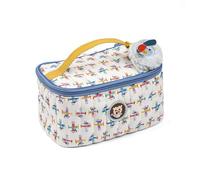 Lilliputiens - Jules the Dog Children's Toiletry Bag - Compact & fun - Travel accessory - White & Blue print - 21 cm - Ages 2+ - 84494