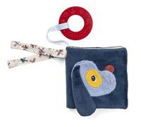 Lilliputiens, Jules Vehicle Picture Book with Teether, From 6 Months | Textured Silicone Teether, Fabric Vehicle Pictures and Hanging Ties in a Compact Sensory Baby Book