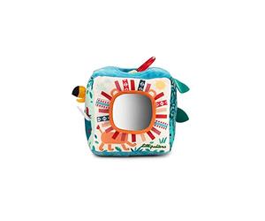 Lilliputiens - Jungle Sound Activity Cube - Interactive Fabric Cube with Animal Sounds, Mirror, and Varied Textures-Stimulates Fine Motor Skills, Sight, and Hearing-Educational Toy from 9 Months-83399